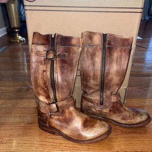 BED STU Gogo Leather Boots Size 7.5 in Teak Driftwood Color